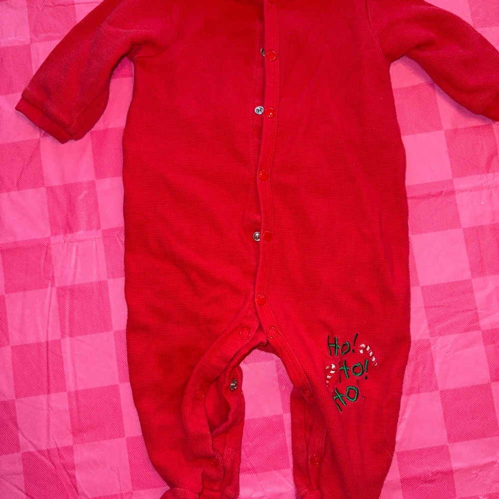 Vibrant Red Kids Footie Pajamas